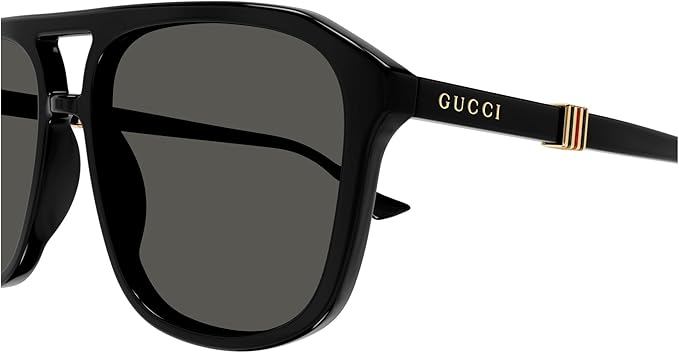 Gucci GG1494S 001 Sunglasses Men's Black/Grey Pilot 57mm