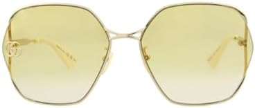Gucci Round/Oval Sunglasses Gold Yellow Luxury Eyewear Made In Italy Metal Frame Designer Fashion for Everyday Luxury