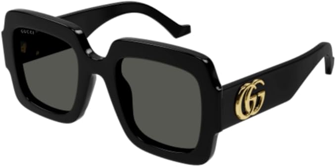Gucci GG1547S 001 Black/Grey Oversized Square Woman's Sunglasses, 50/24/145