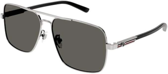 Gucci GG1289S 001 Gunmetal/Grey Square 62mm Men's Sunglasses