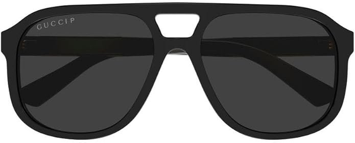 Gucci GG1188S 001 Black/Grey Pilot Polarized Unisex Sunglasses