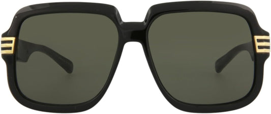 Gucci Square/Rectangle Sunglasses Black Black Grey Luxury Eyewear Made In Italy Injection Frame Designer Fashion for Everyday Luxury