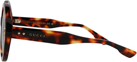 Gucci Oversized Round Sunglasses – Luxury Designer Eyewear with Havana Acetate Frames – Statement Round Shape with Polycarbonate Lenses – Exclusive Fashion Accessory with UV Protection