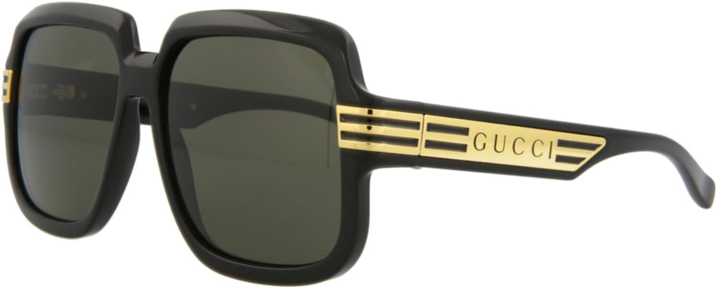 Gucci Square/Rectangle Sunglasses Black Black Grey Luxury Eyewear Made In Italy Injection Frame Designer Fashion for Everyday Luxury