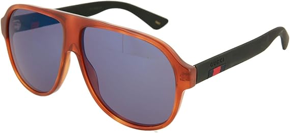 Gucci Men GG0009S 59 Tortoise/Blue Sunglasses 59mm