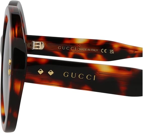 Gucci Oversized Round Sunglasses – Luxury Designer Eyewear with Havana Acetate Frames – Statement Round Shape with Polycarbonate Lenses – Exclusive Fashion Accessory with UV Protection
